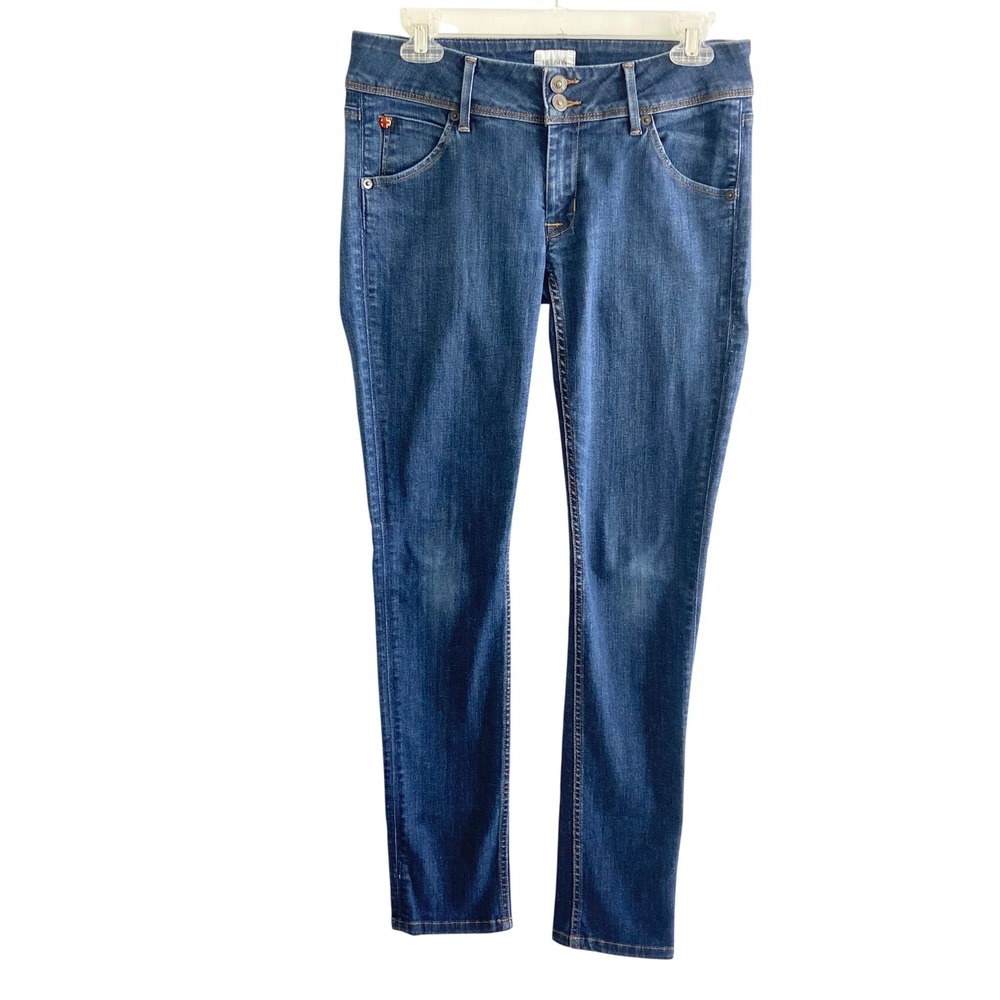 Hudson Collin Skinny Flap Pocket Jeans Womens 27 Medium Wash Low Rise Stretch